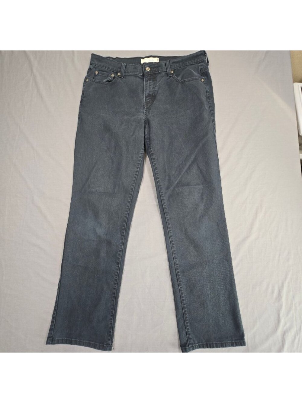 Levis Womens Size 12 Medium Straight Leg 505 Jeans Black Denim Classic Fit